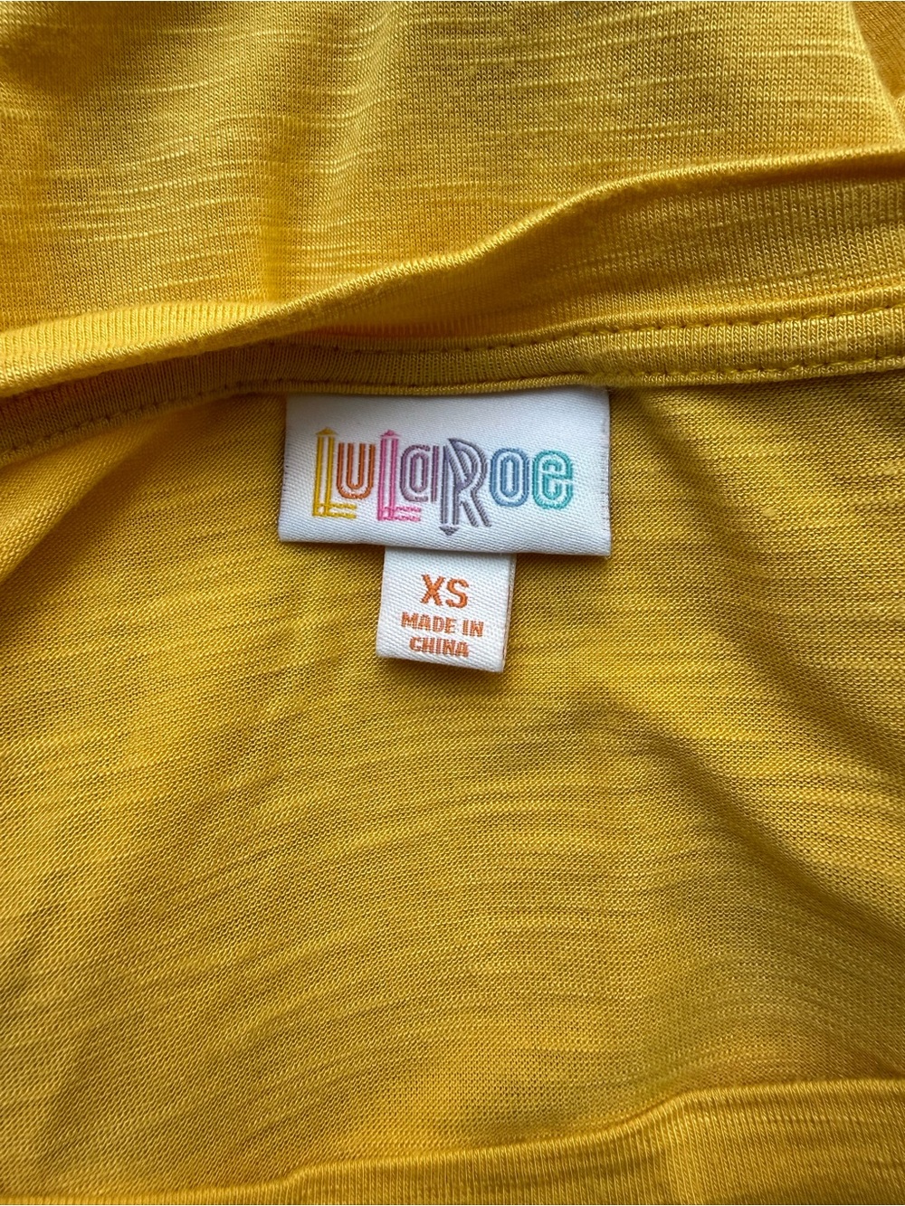 LuLaRoe Bright Mustard Flutter Sleeve Top - Picture 6 of 8